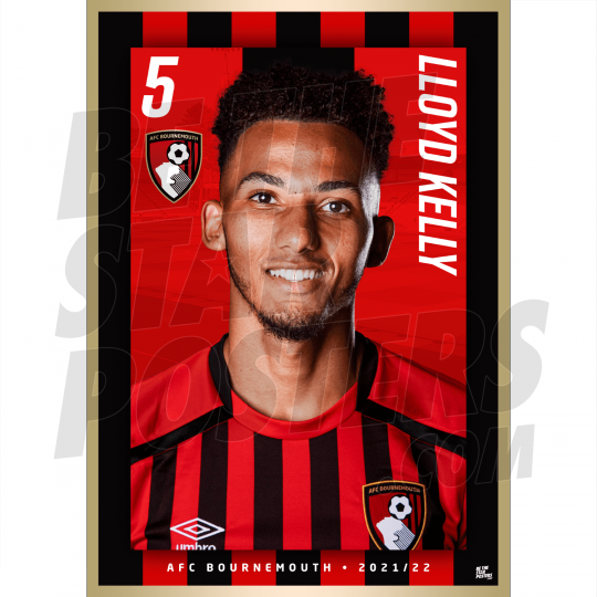 Kelly AFC Bournemouth Headshot Poster A3 21/22
