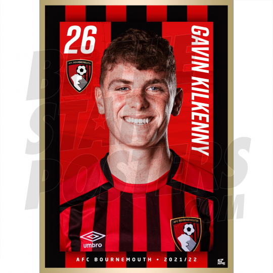 Kilkenny AFC Bournemouth Headshot Poster A3 21/22