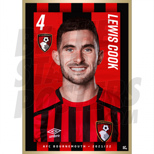 L.Cook AFC Bournemouth Headshot Poster A3 21/22