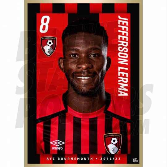 Lerma AFC Bournemouth Headshot Poster A4 21/22