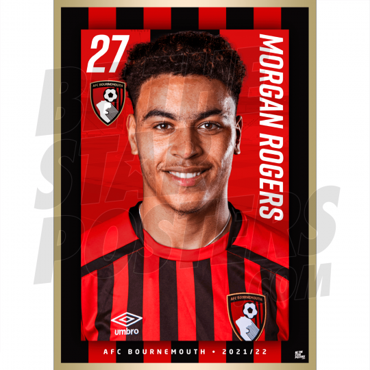 Rogers AFC Bournemouth Headshot Poster A4 21/22