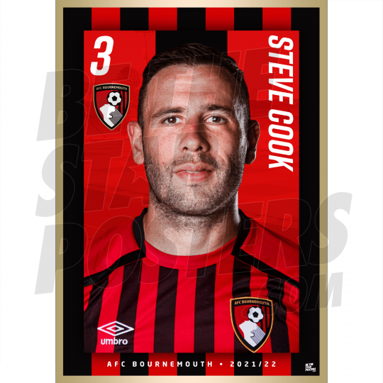 S.Cook AFC Bournemouth Headshot Poster A3 21/22