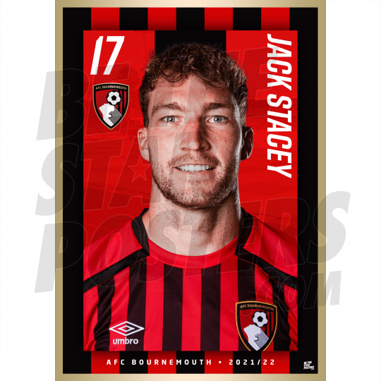 Stacey AFC Bournemouth Headshot Poster A4 21/22