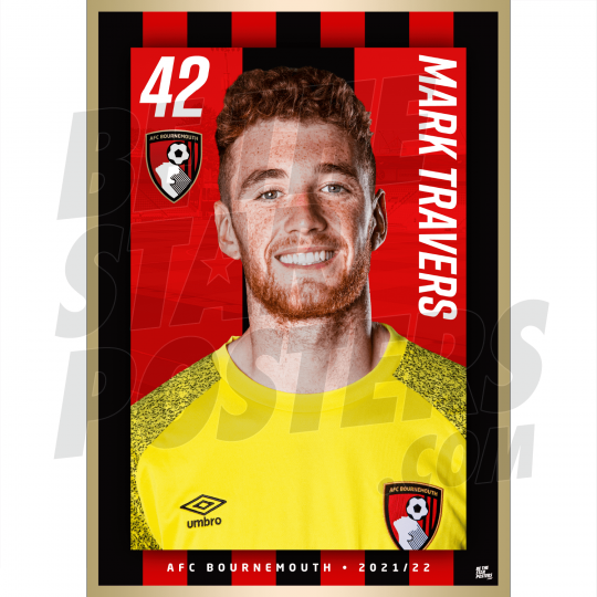 Travers AFC Bournemouth Headshot Poster A4 21/22