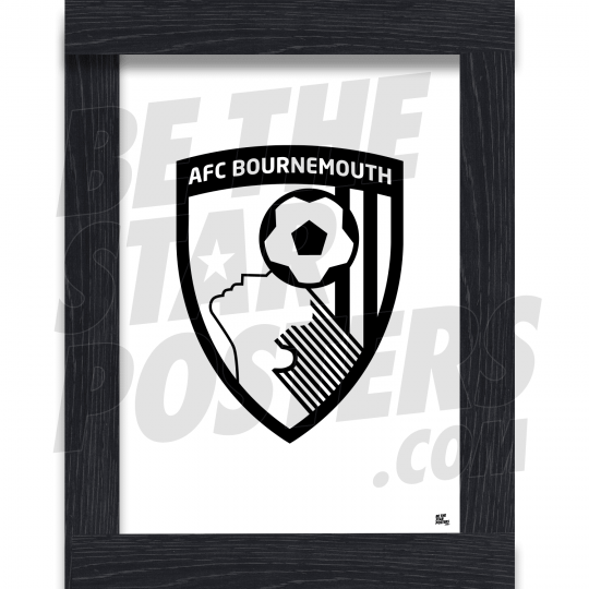 AFC Bournemouth Black Crest Framed A3 Poster