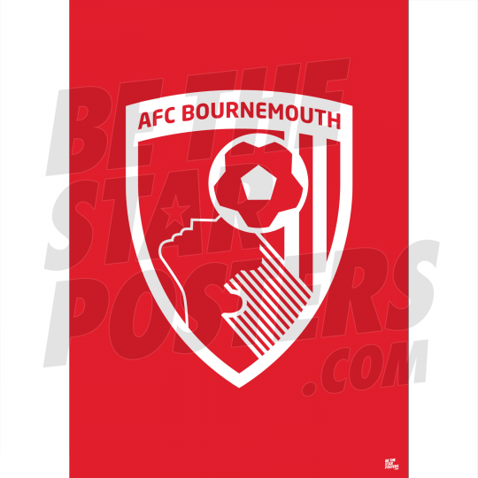 AFC Bournemouth White Crest A3 Poster