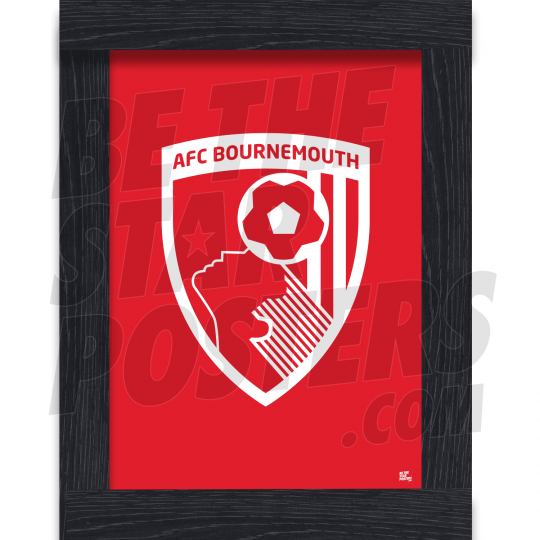 AFC Bournemouth White Crest Framed A3 Poster