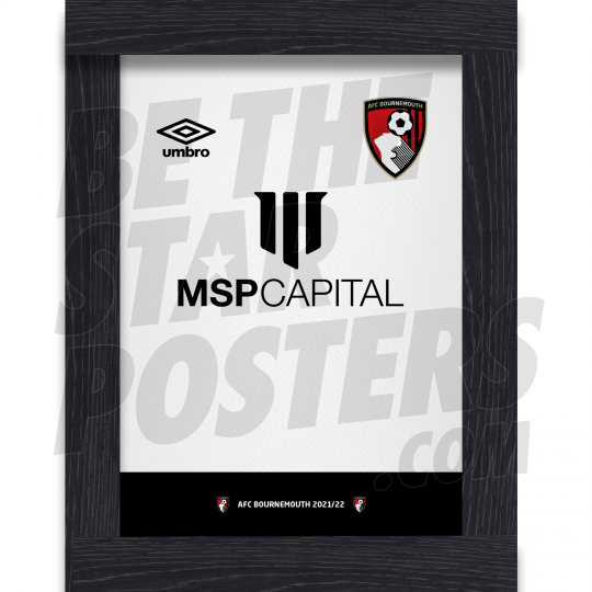 AFC Bournemouth Away Shirt Framed Poster A4 21/22