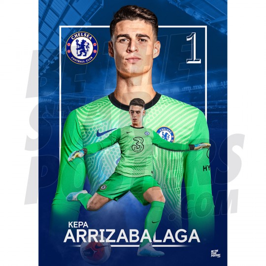 Arrizabalaga Chelsea FC Headshot Poster 20/21 A3