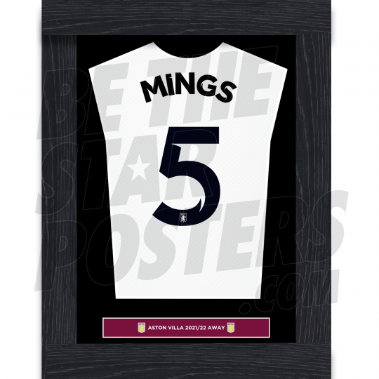 Mings Aston Villa Away Framed Poster A4 21/22