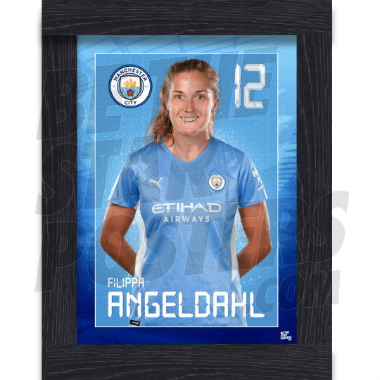 Angeldahl Man City Framed Headshot Poster A4 21/22