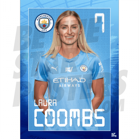 Coombs Man City FC Headshot Poster A3 21/22