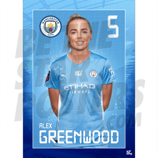 Greenwood Man City FC Headshot Poster A3 21/22
