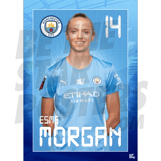 Morgan Man City FC Headshot Poster A4 21/22