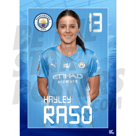 Raso Man City FC Headshot Poster A4 21/22