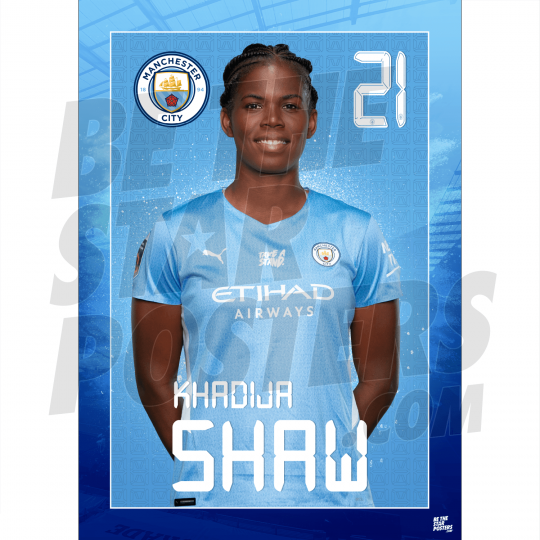 Shaw Man City FC Headshot Poster A3 21/22