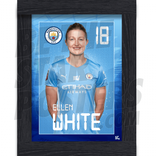 White Man City Framed Headshot Poster A3 21/22