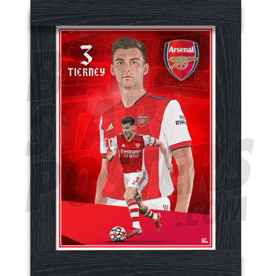 Tierney Arsenal FC Framed Action Poster A3 21/22