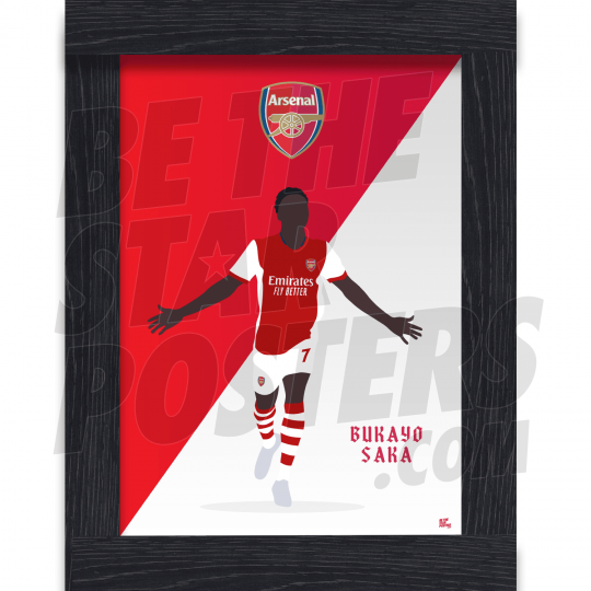 Saka Arsenal Illustration A4 Framed Poster