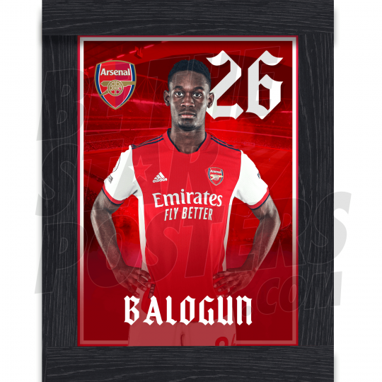 Balogun Arsenal Framed Headshot Poster A4 21/22