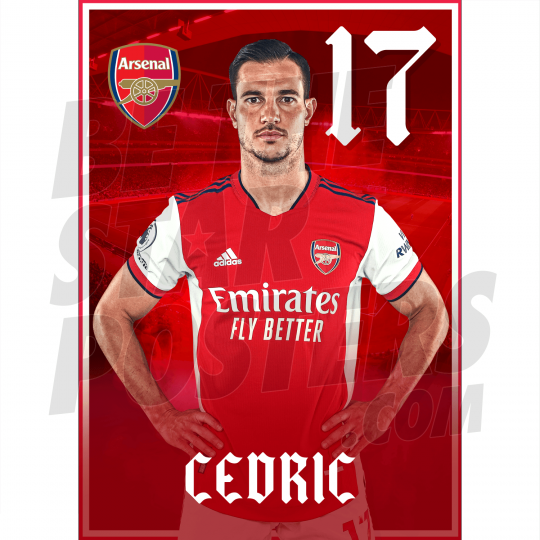 Cedric Arsenal FC Headshot Poster A3 21/22