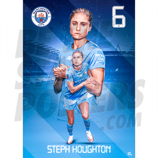 Houghton Man City Action Poster A4 21/22
