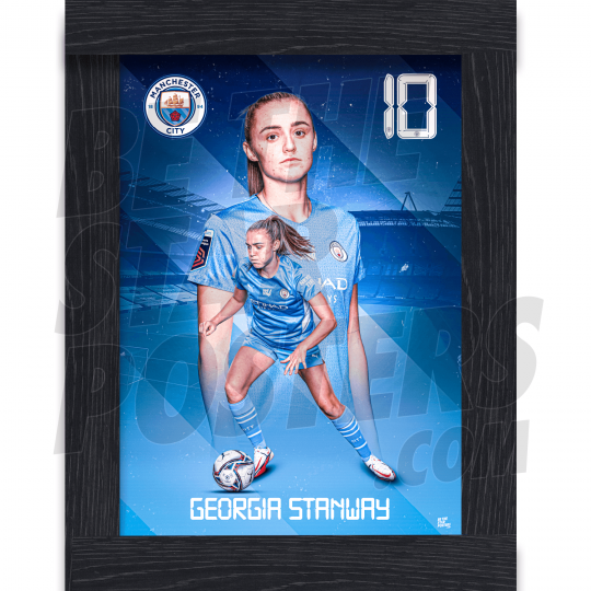 Stanway Man City Framed Action Poster A3 21/22