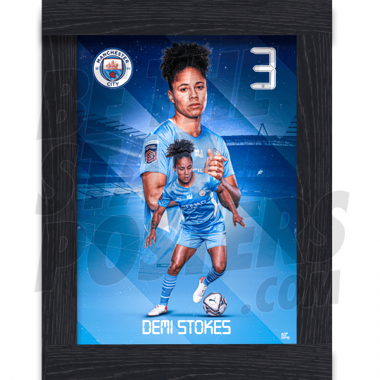 Stokes Man City Framed Action Poster A4 21/22