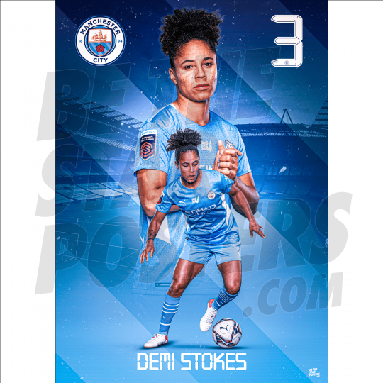 Stokes Man City Action Poster A4 21/22
