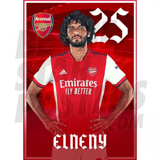 Elneny Arsenal FC Headshot Poster A4 21/22