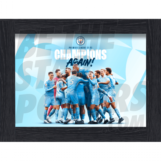 Man City Champions Again 21-22 A3 Framed Poster