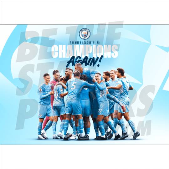 Man City Champions Again 21-22 A2 Poster
