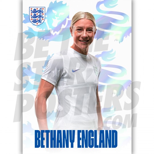 England Lionesses Headshot Poster A4