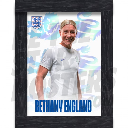 England Lionesses Framed Headshot Poster A3