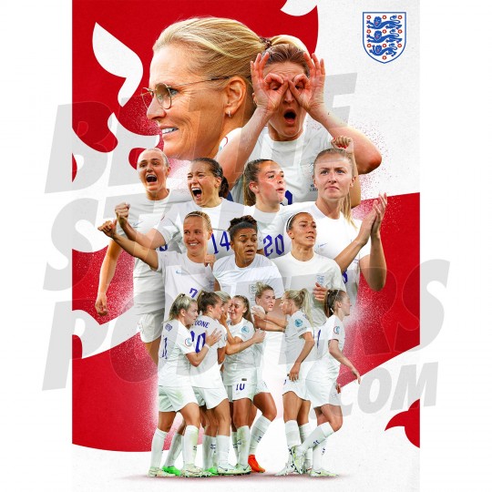 Lionesses Squad Montage Poster A4 22-23