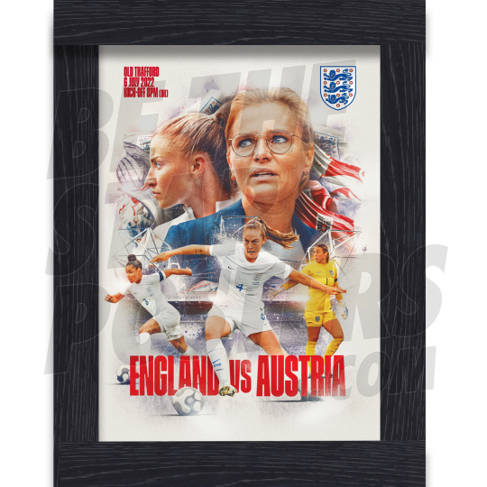 Lionesses vs Austria Limited Framed A3 Art Print