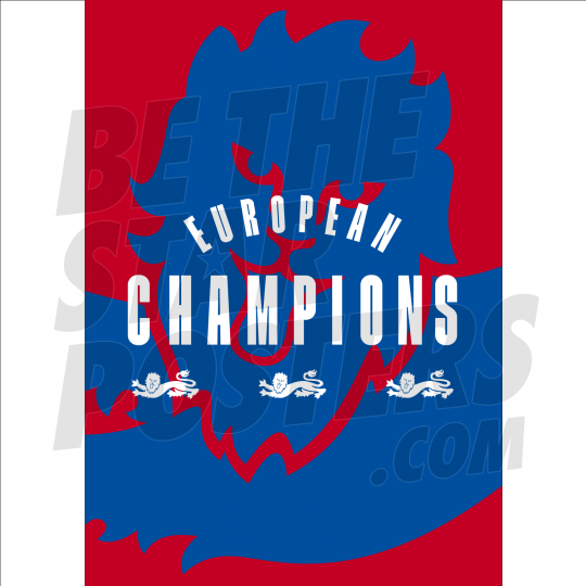 Lionesses European Champions Lions Poster Red A3