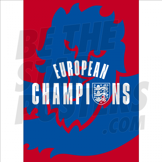Lionesses European Champions LText Poster Red A4