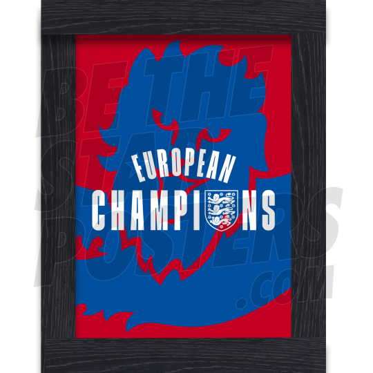 European Champions LText Framed Poster Red A3
