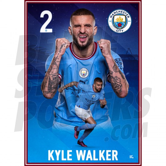 Walker Man City Action Poster A3 22/23