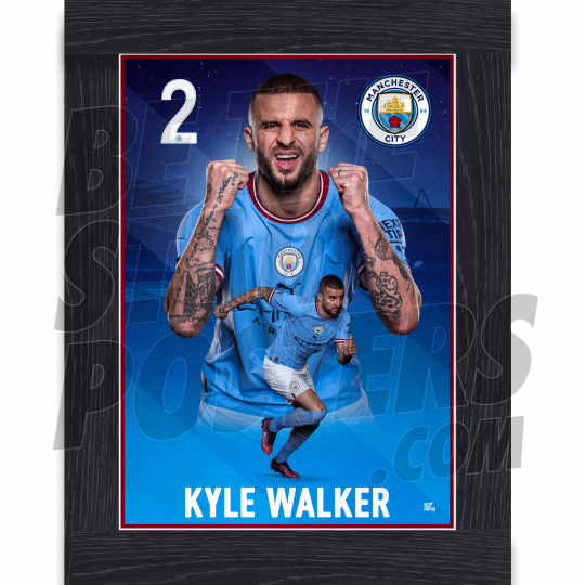 Walker Man City Framed Action Poster A4 22/23