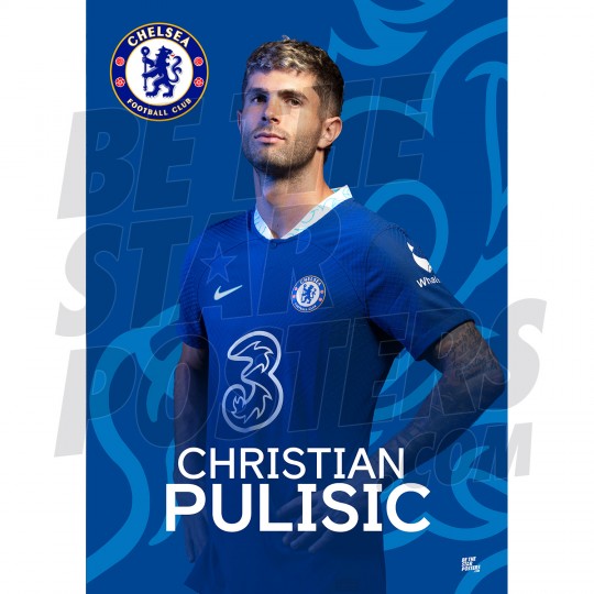 Pulisic Chelsea FC Headshot Poster A3 22/23