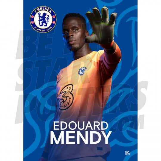 Mendy Chelsea FC Headshot Poster A3 22/23