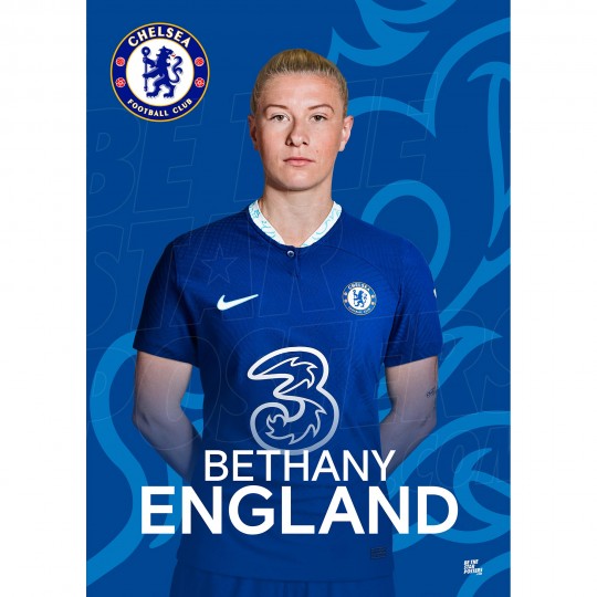 England Chelsea FC Headshot Poster A3 22/23