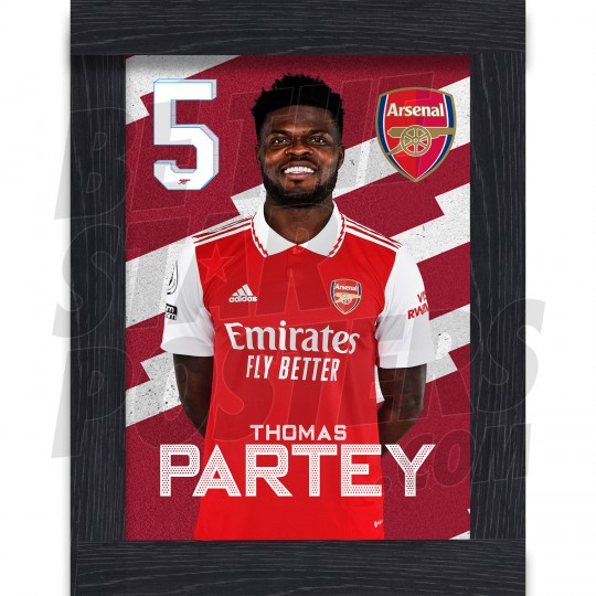 Partey Arsenal Framed Headshot Poster A3 22/23