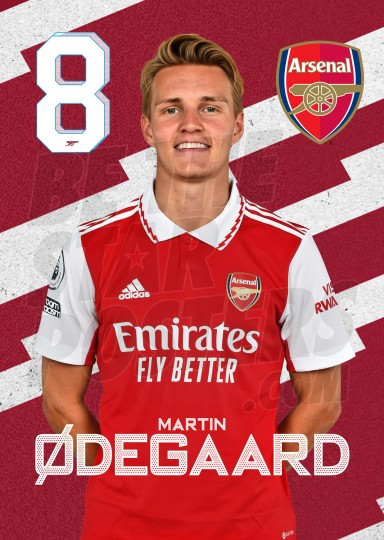 Odegaard Arsenal Headshot Poster A4 22/23
