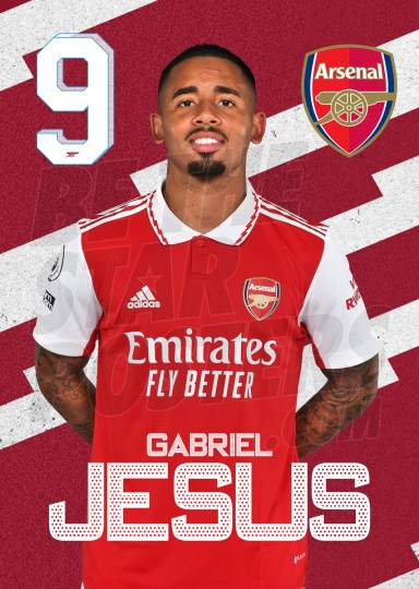 Jesus Arsenal Headshot Poster A4 22/23