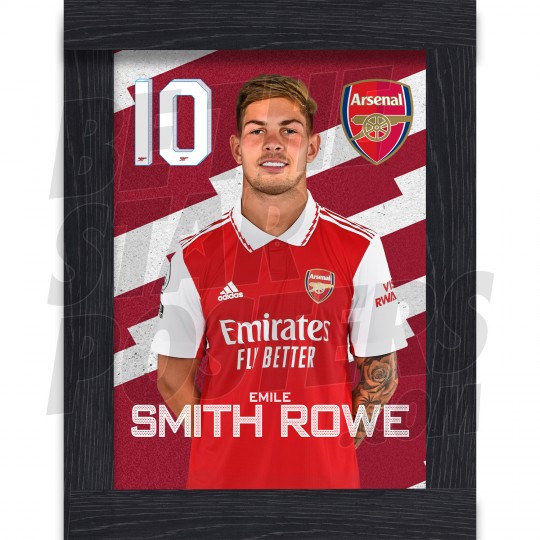 Smith Rowe Arsenal Framed Headshot Poster A4 22/23