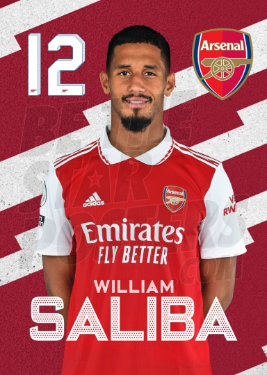 Saliba Arsenal Headshot Poster A4 22/23