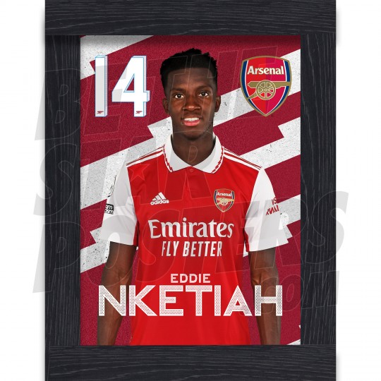 Nketiah Arsenal Framed Headshot Poster A4 22/23